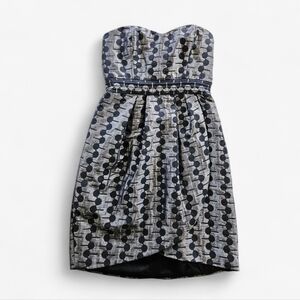 NWT Max & Cleo Metallic Sweetheart Neckline Removable Straps Structured Dress 6